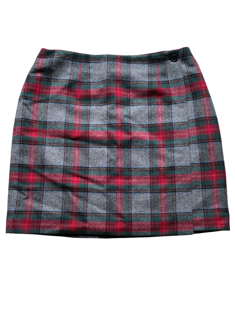 Talbots Women’s Vintage Red Green Plaid Wool Wrap Skirt Size 16P